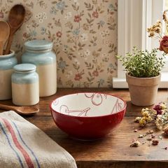 Cheerful Cherry Pattern Stoneware Bowl Set of 4