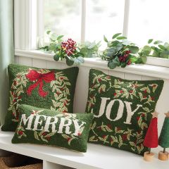 Cheerful Holiday Hook Pillow Collection