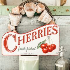 Cherries Fresh Picked Metal Wall Sign