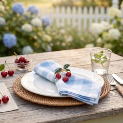 Cherry Stem Jeweled Napkin Ring Set of 4