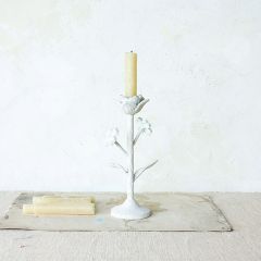 Chic Accents Cast Iron Flower Taper Holder