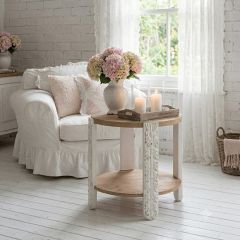 Chic Farmhouse 2 Tier Round Side Table