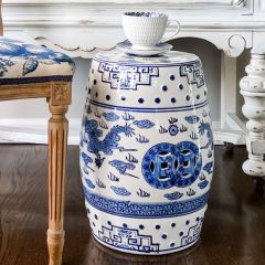 Chinese Dragon Breath Ceramic Garden Stool