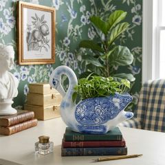 Chinoiserie Bloom Goose Planter