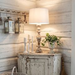 Chippy Birch Wood Table Lamp