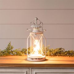 Chippy White Metal Lantern