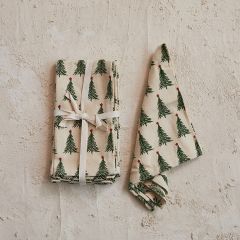 Christmas Tree Print Holiday Hosting Collection Napkin Set of 4