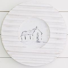 Church Sketch Round Wall Art
