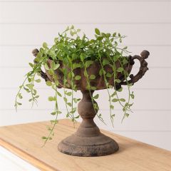Classic Aged Metal Urn On Stand