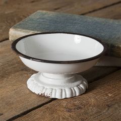 Classic Black Rim Pedestal Dish