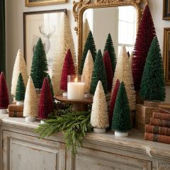 Classic Christmas Bottlebrush Tree Set of 12