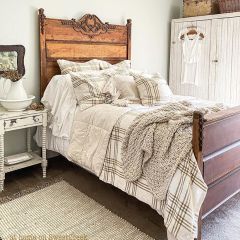 Classic Country Wheat Plaid Euro Sham