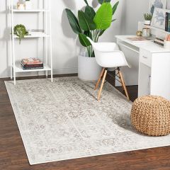 Classic Cream Patterned Area Rug