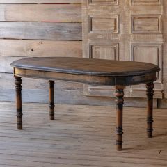 Classic Dark Wood Oval Dining Table