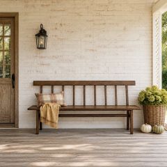 Classic Farmhouse Oak Entryway Bench