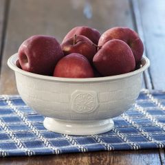 Classic Farmhouse Stoneware Pedestal Serving Bowl