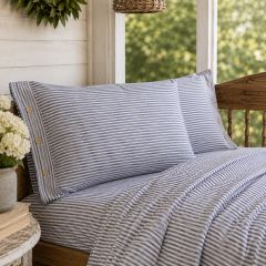 Classic Farmhouse Ticking Blue Stripe Pillow Sham