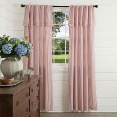 Classic Farmhouse Ticking Red Stripe Curtain Panel Set of 2