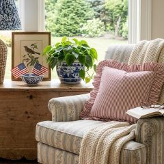 Classic Farmhouse Ticking Red Stripe Euro Sham