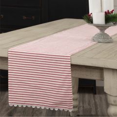 Classic Farmhouse Ticking Red Stripe Table Runner