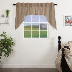 Classic Farmhouse Ticking Stripe Swag Curtain Set of 2