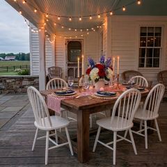 Classic Spindle Back Farmhouse Dining Chair Set of 2 White