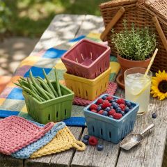 Classic Stoneware Berry Baskets Set of 4