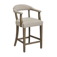 Classic Upholstered Barrel Back Stool