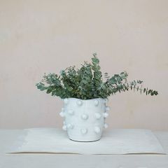 Classic White Hobnail Planter Pot