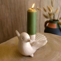 Clay Dove Taper Holder