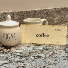 Coffee Themed Primitive Flash Card Set of 6
