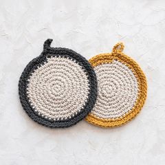 Contrast Edge Round Pot Holder Set of 2