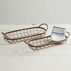Copper Finish Metal Bread Baskets Set of 2