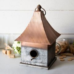 Copper Roof Metal Birdhouse