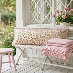 Cottage Cabbage Rose Ruffled Accent Pillow
