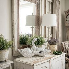 Cottage Garden Decorative Swan Pair
