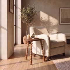 Cottage Manor Half Round Accent Table Walnut Finish