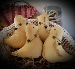 Cotton Fabric Primitive Chick Bowl Filler Set of 6