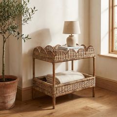 Country Estate Scalloped Rattan Side Table