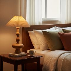 Country Hearth Table Lamp with Pleated Shade