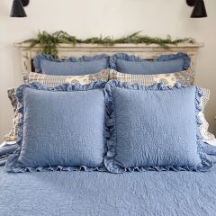 Country Manor Ruffled Stonewashed Euro Sham