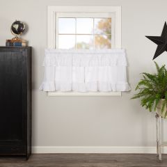 Country Manor Ruffled White Tier Curtain Set of 2