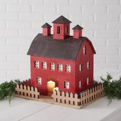 Country Red Barn Lantern
