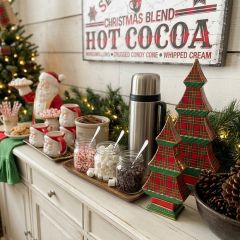 Countryside Christmas Plaid Trees Set of 2