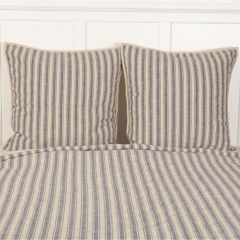 Countryside Cottage Denim Blue Stripe Euro Sham