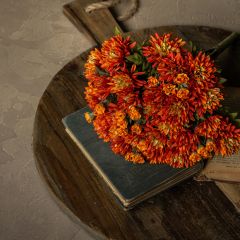 Countryside Harvest Faux Mum Bush Orange
