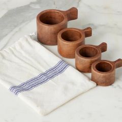 Countryside Kitchen Measuring Cup Set In Blue Stripe Bag 