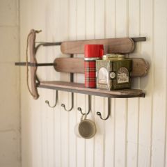 Cozy Cabin Sleigh Wall Shelf