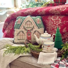 Cozy Christmas Cottage Accent Pillow