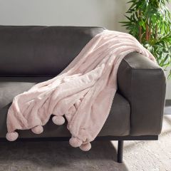 Cozy Farmhouse Pom Pom Throw Blanket